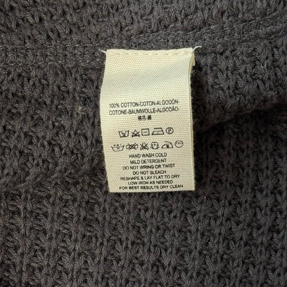 Free People Moonshine Oversize Gray Cold Shoulder Waffle Knit Asymmetrical XS - Picture 10 of 13